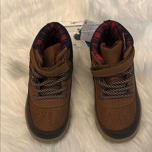 Carter's Brown Kids Boots with Plaid Interior